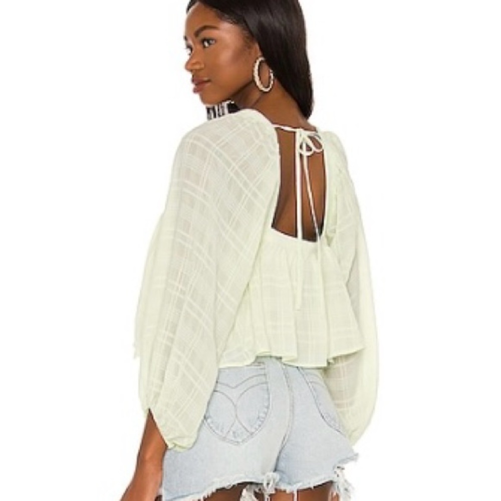 Tularosa Mint Green Thera Top Blouse with Open Back